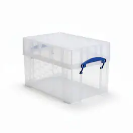 Really Useful Box - 9 Liters Transparent Storage Container with Snap Lid, 4 Pack - Clear