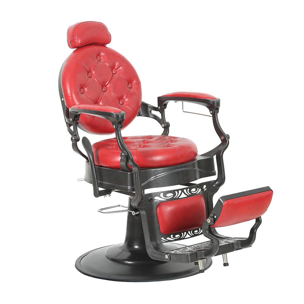 Alt View 10. Winado - Vintage Heavy Duty Recline Barber Chair Salon Beauty All Purpose Equipment with Towel Rack, Removable Headrest, Footrest - Red.