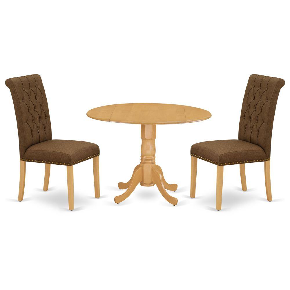 Back. East West Furniture - Dining Room Set Oak - Brown.