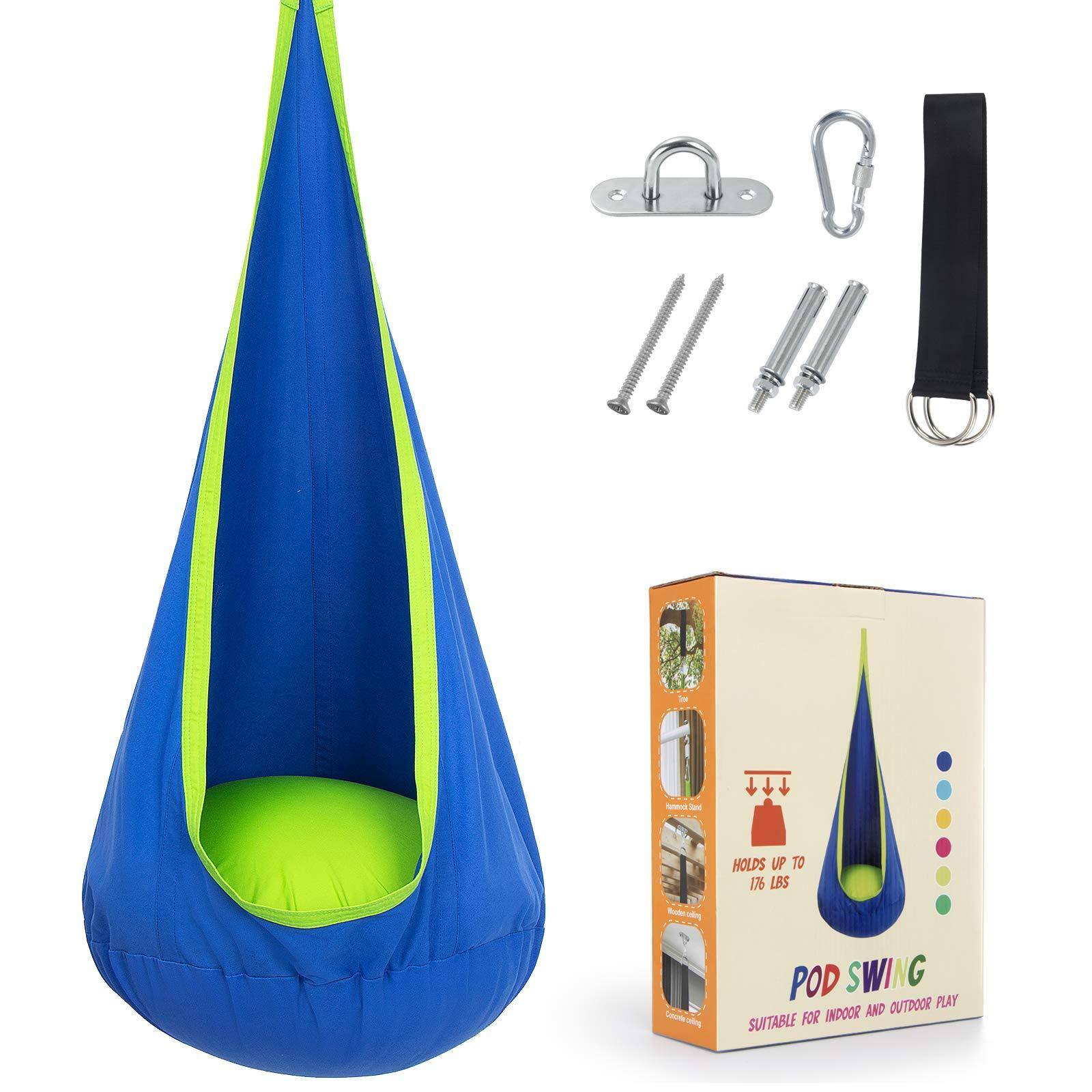 Holds up to 176 lbs  
Pod Swing  
Suitable for indoor and outdoor play