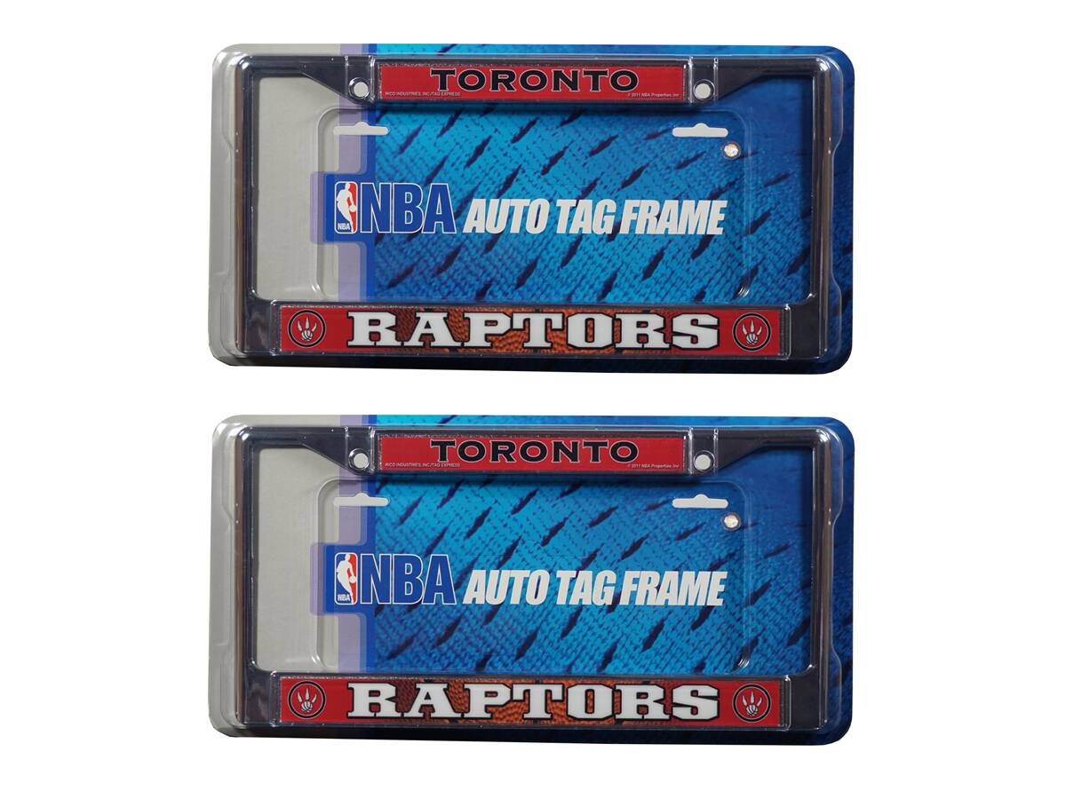 Toronto Raptors Chrome Metal License Plate Frame - Set of 2