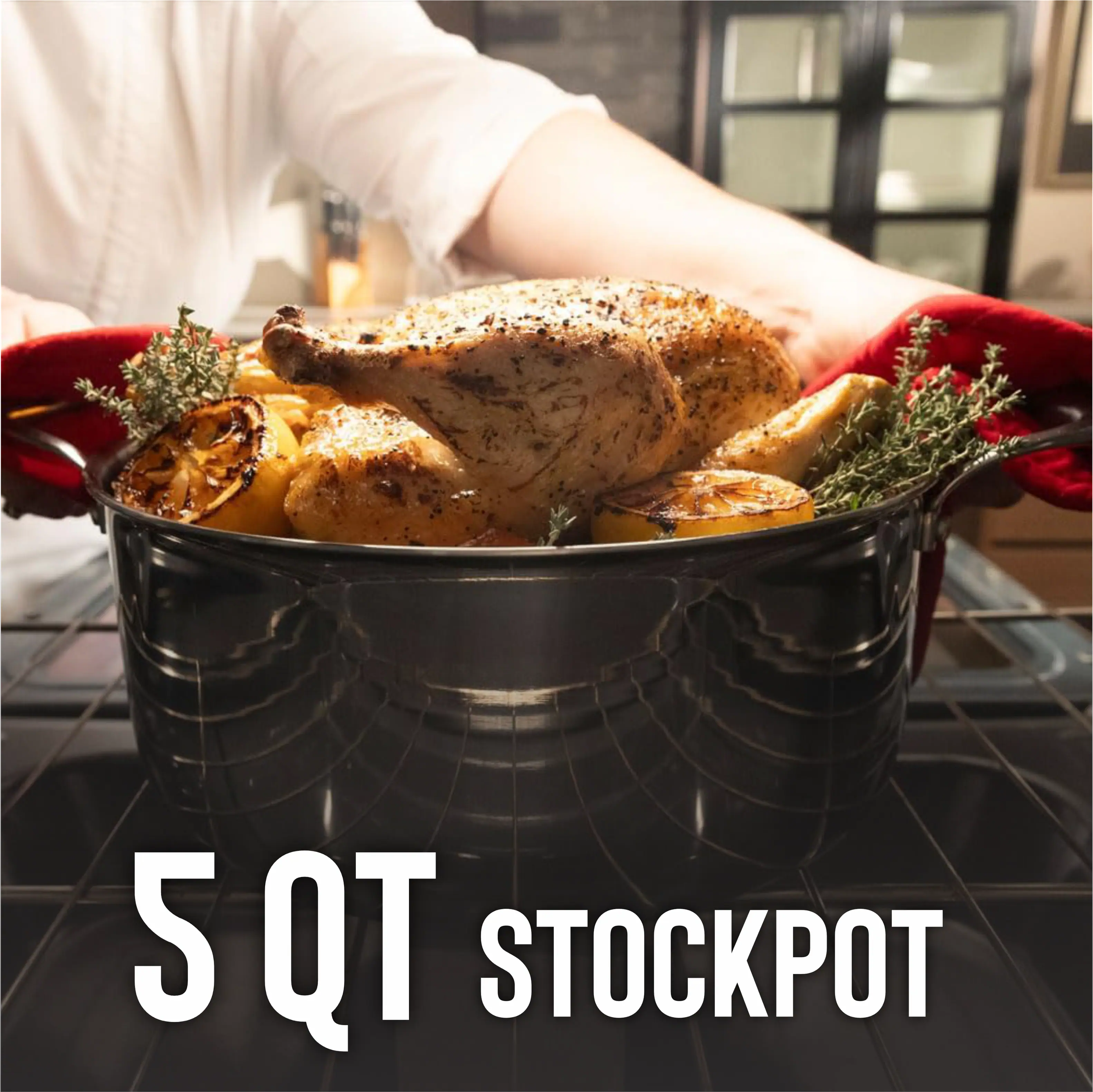 Alt View 7. Hell's Kitchen - Hell's Kitchen Hybrid 5-Quart Pot and Lid - Stainless Steel.