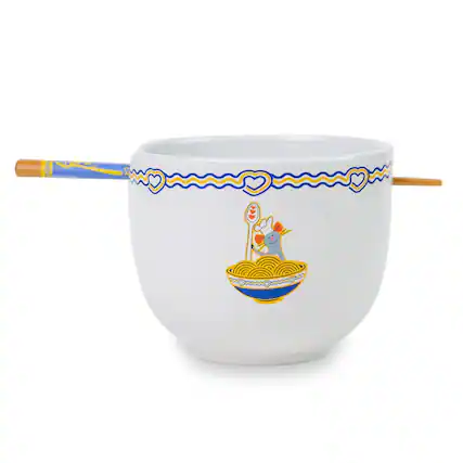 Front. Silver Buffalo - Disney Pixar Ratatouille 20-Ounce Ceramic Ramen Bowl and Chopstick Set - Blue.