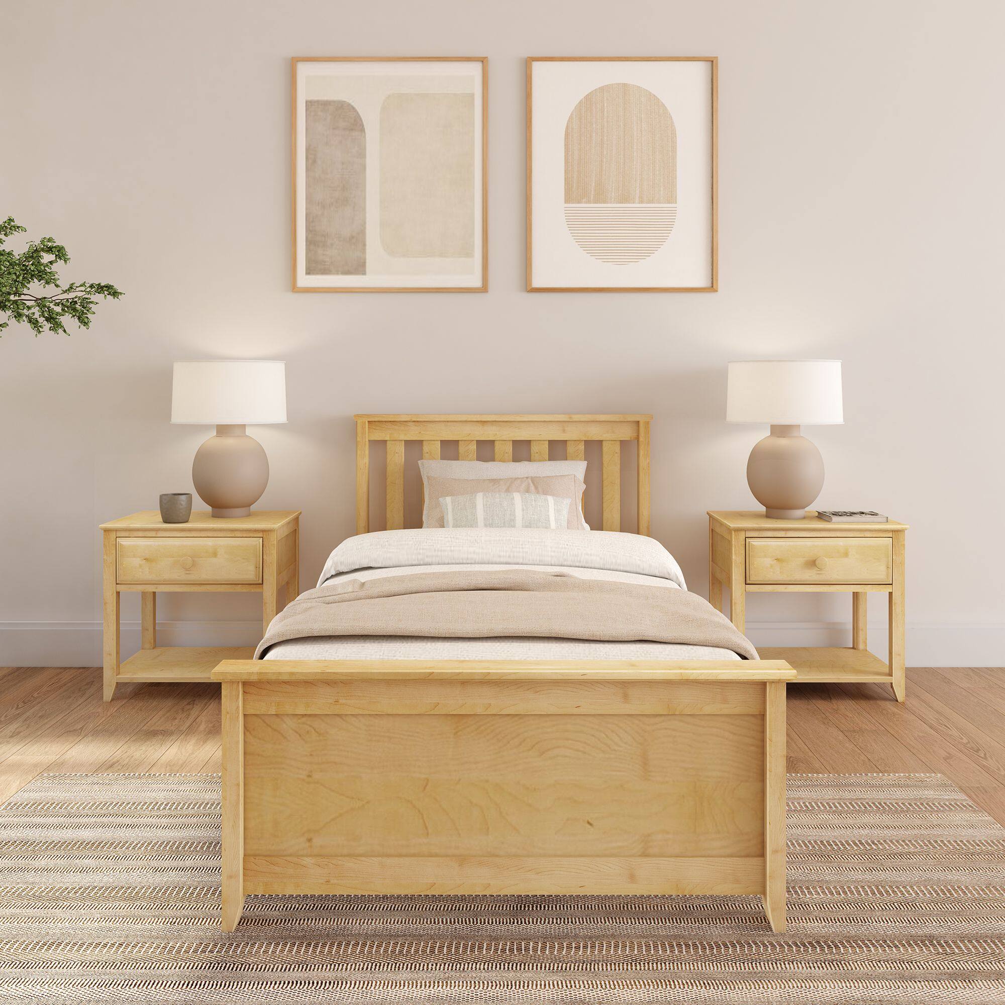 Alt View 1. Plank+Beam - Twin Bed, Natural - Natural.