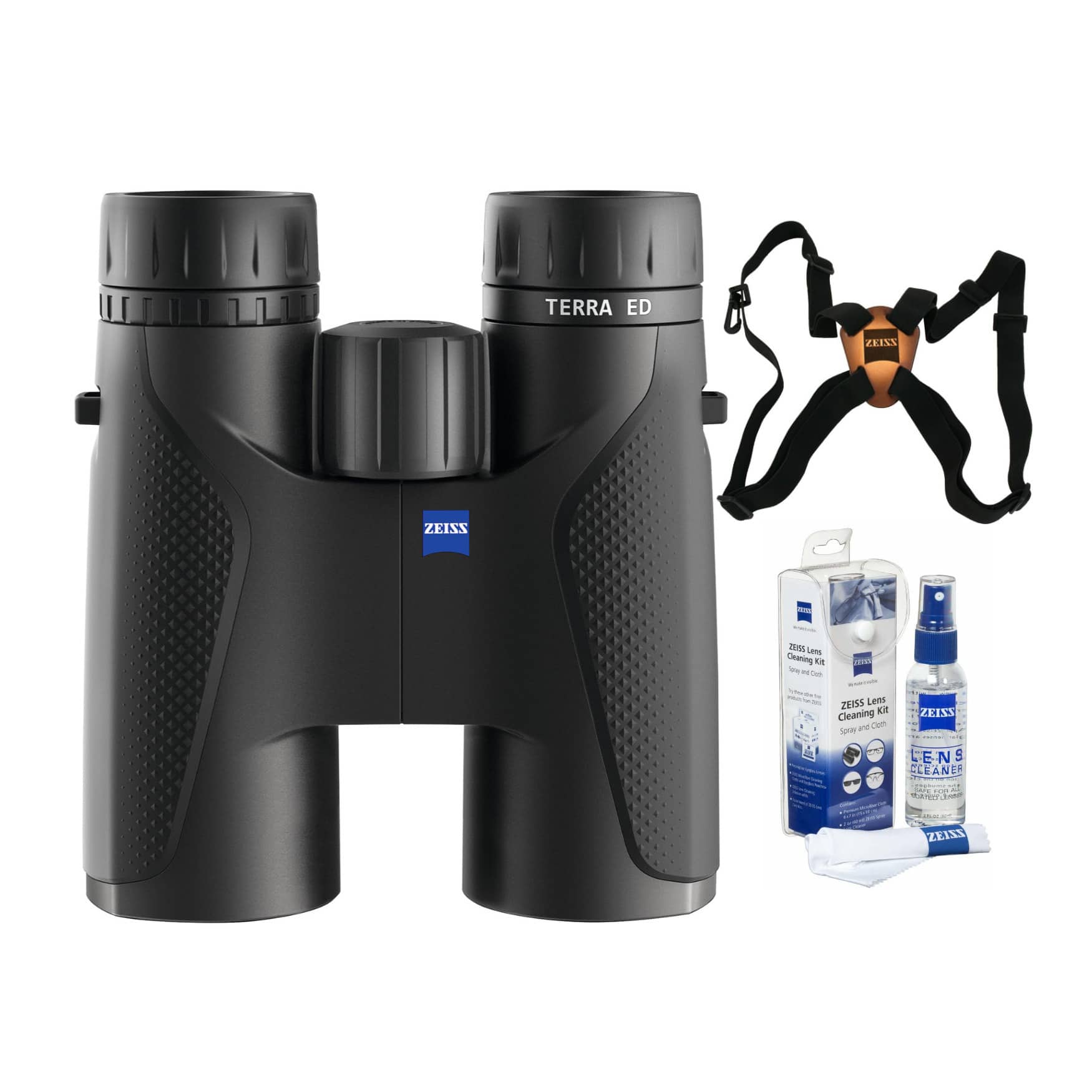 10x42 Terra ED Binoculars w/ Zeiss Harness & Cleaning Kit Bundle