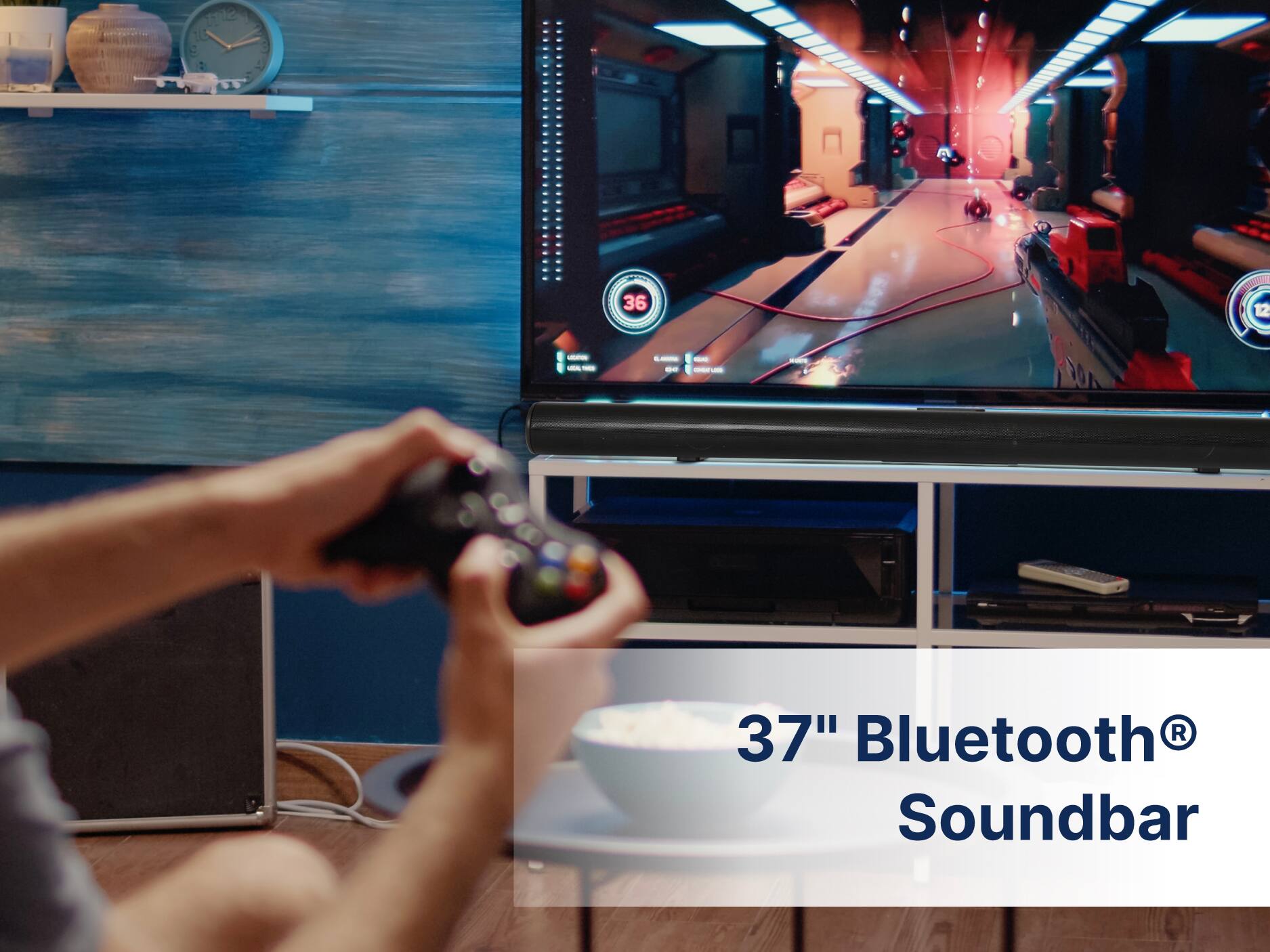 37" Bluetooth Soundbar - 10 C : 12 3 4 - P 36 WOAALOOE 12 - - - - - -