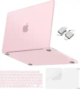 mosiso - Case for MacBook Neo 13 inch 2026 Model A3404, Fingerprints-Resistant Hard Shell&Keyboard Cover&Screen Film&Type C - Blush Clear