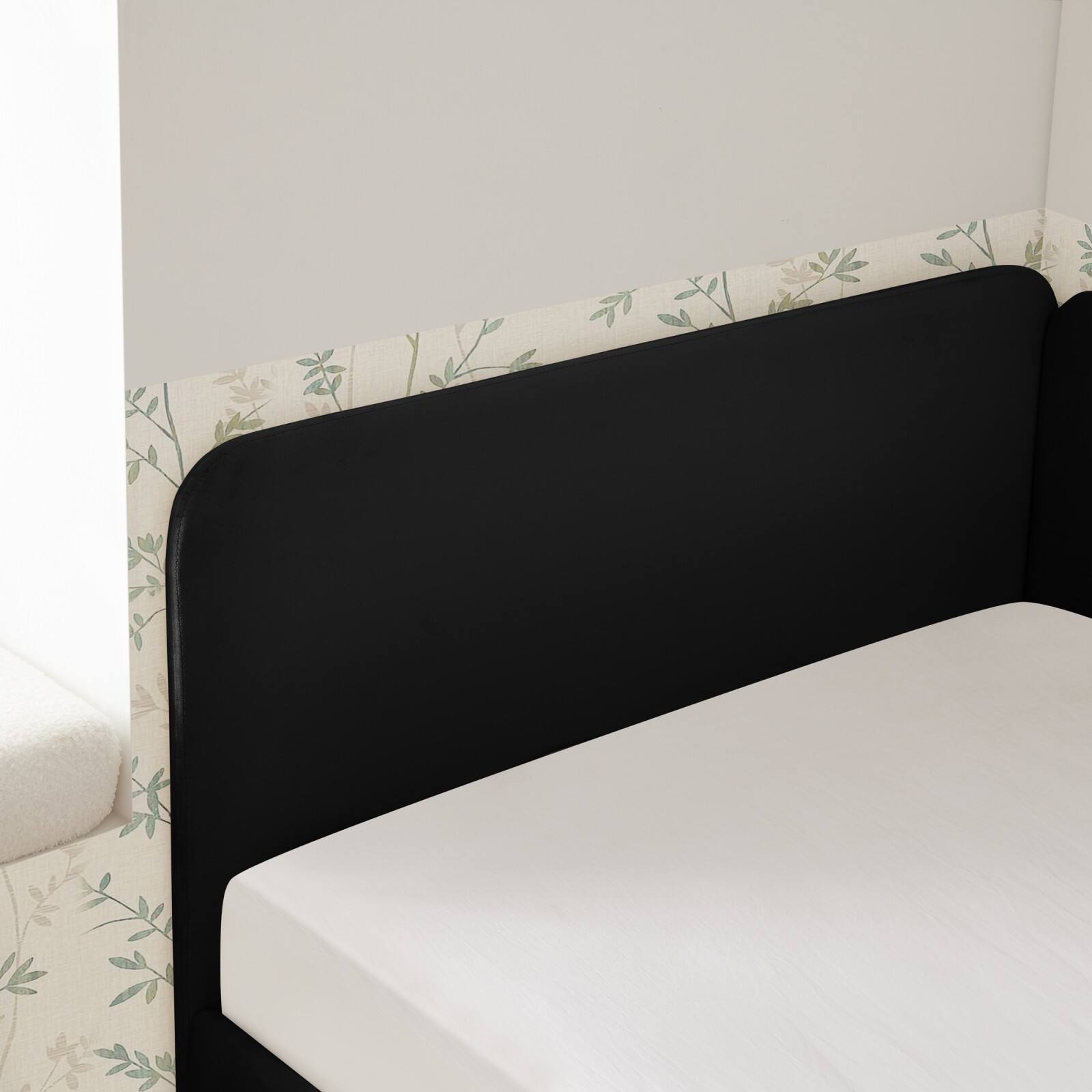 Alt View 10. Ecooso - Twin Size Upholstered Platform Bed Frame with 2 Storage Drawers, Adjustable Velvet Sofa Bed - Black.