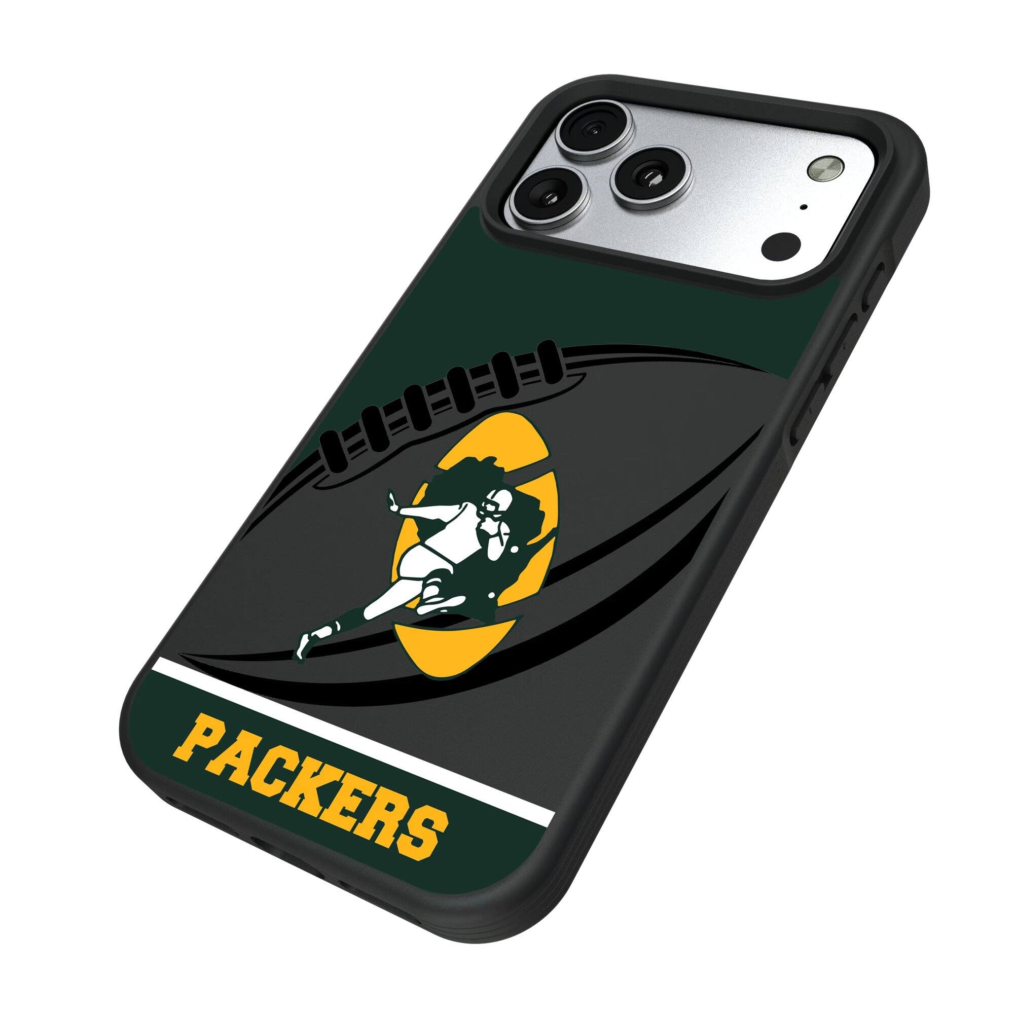 Alt View 1. Keyscaper - Green Bay Packers iPhone Pastime Design Bump Case - 16 Plus - Multicolor.