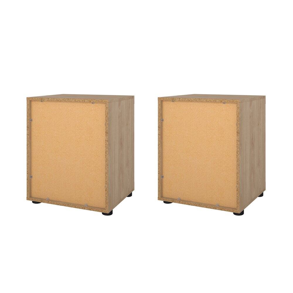 Left. Tvilum - 2 Drawer Nightstand - Set of 2 - Brown.