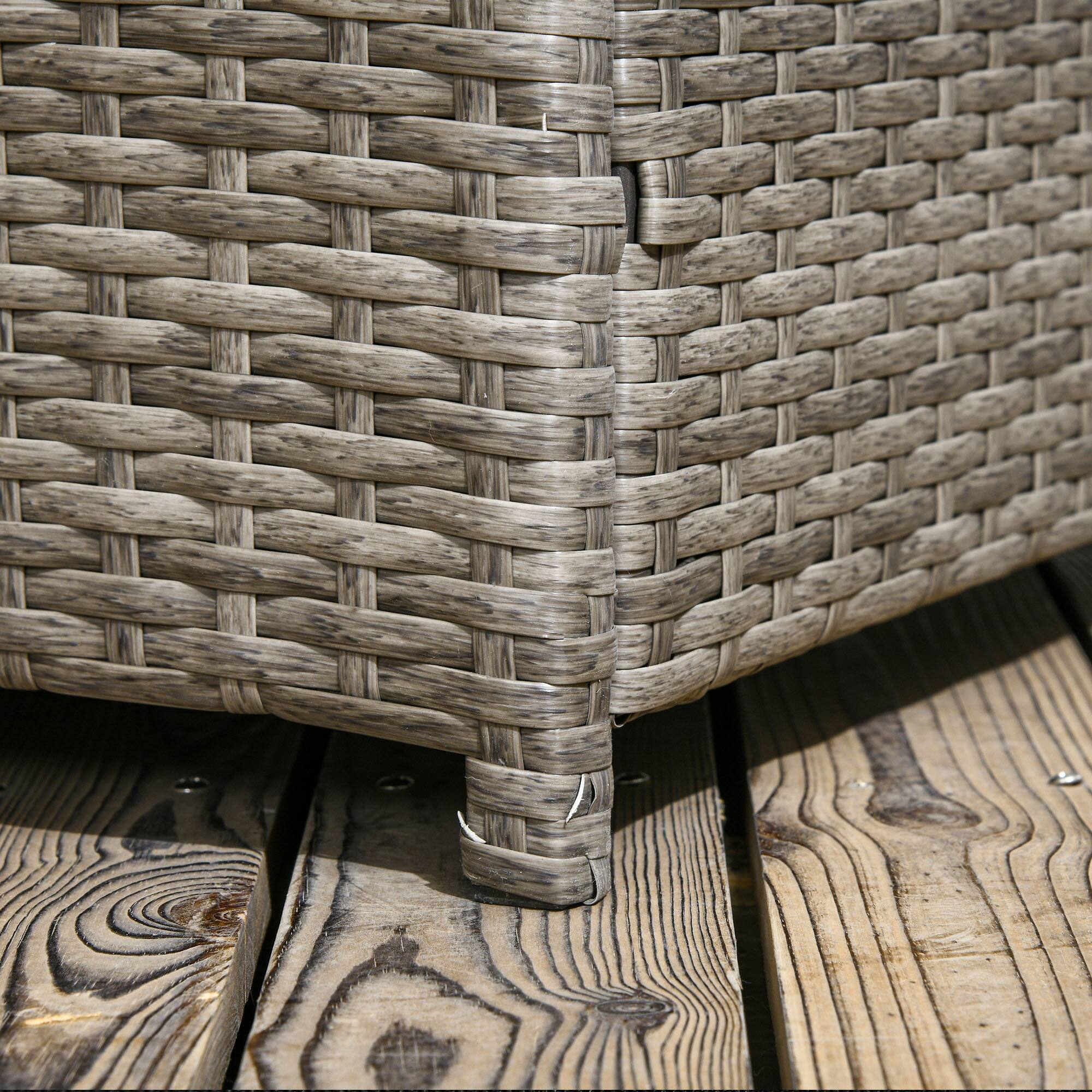 Alt View 7. Outsunny - 113 Gallon Deck Box, Rattan Outdoor Storage Box, Waterproof Storage Container for Indoor, Patio Furniture Cushions - Gray.