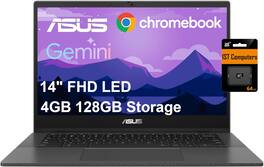 ASUS - Chromebook CM14 14" FHD Laptop - MediaTek 8 cores Processor with 4GB Memory - 128GB Storage - Chrome OS - Black