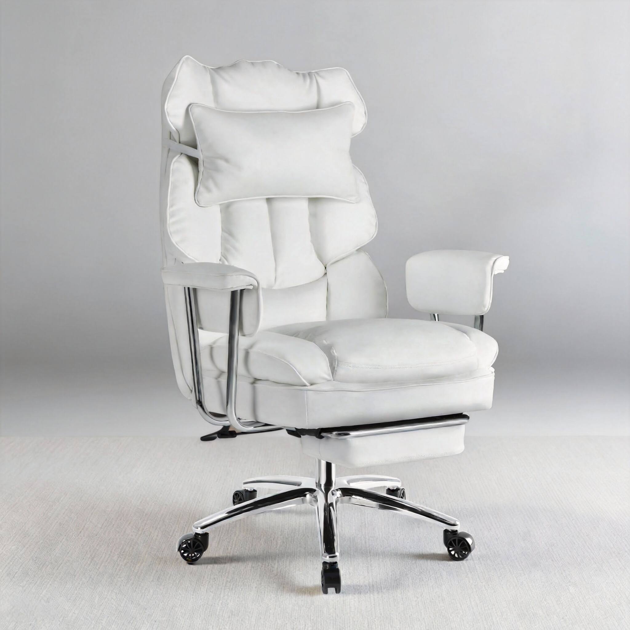 Alt View 1. Frangdom - Executive Ergonomic Big Tall High Back Reclining Chair with Footrest - Black Big Tall Desk Chair.