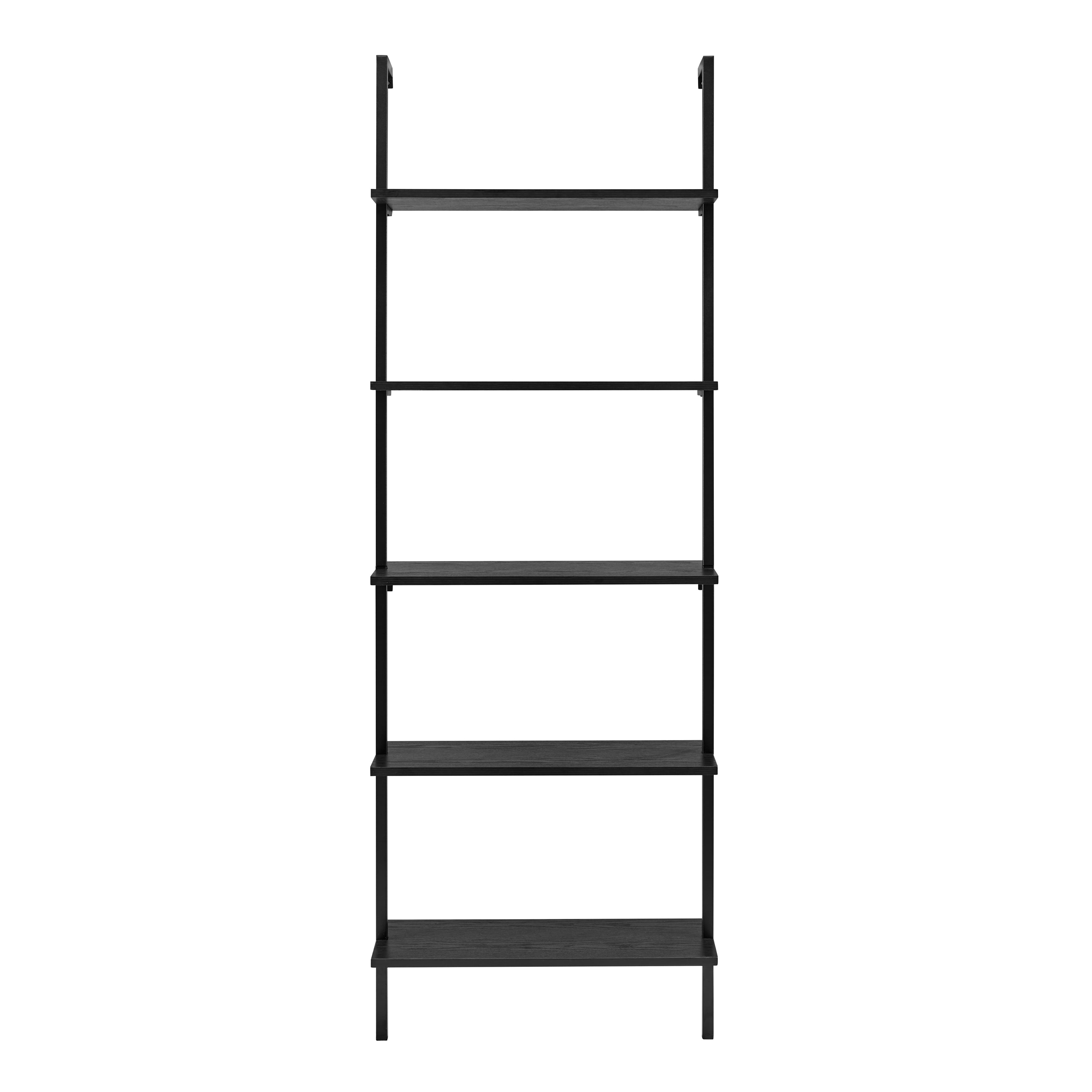 Danya B - Everett 5-Tier Open Display Wall Mount Ladder Shelf - Black/Black