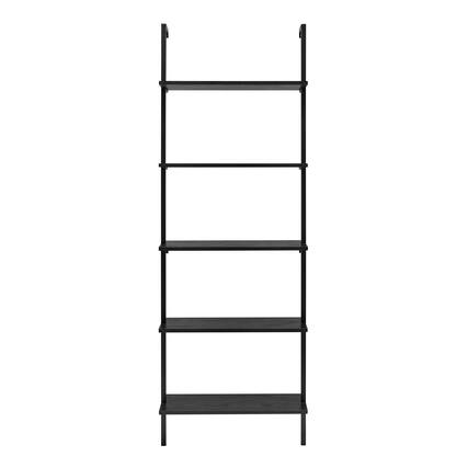 Front. Danya B - Everett 5-Tier Open Display Wall Mount Ladder Shelf - Black/Black - Black/Black.