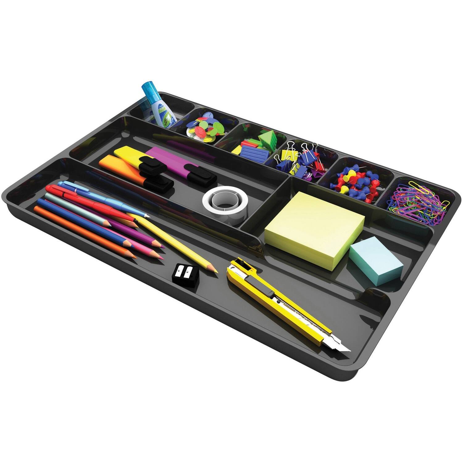 Front. Deflecto - Deflecto Sustainable Office Drawer Organizer 9 Compartment s Black 1 Each - Black.