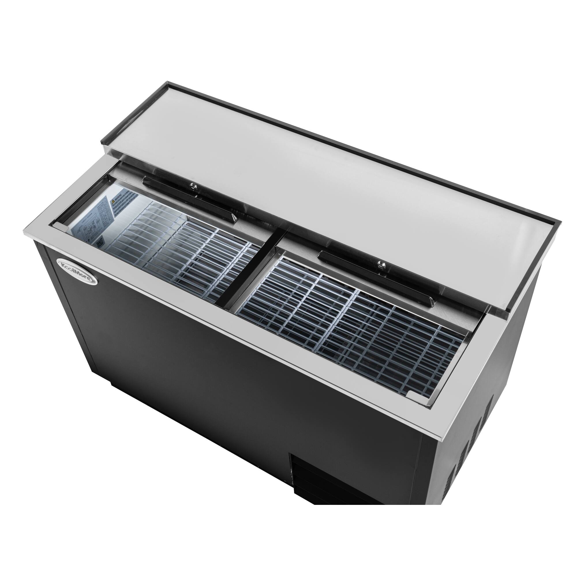 Alt View 3. Koolmore - 50 in. Commercial Glass Froster in Black Steel, ETL Listed, 14 cu. ft. (KM-GF50-BK) - Black painted steel.