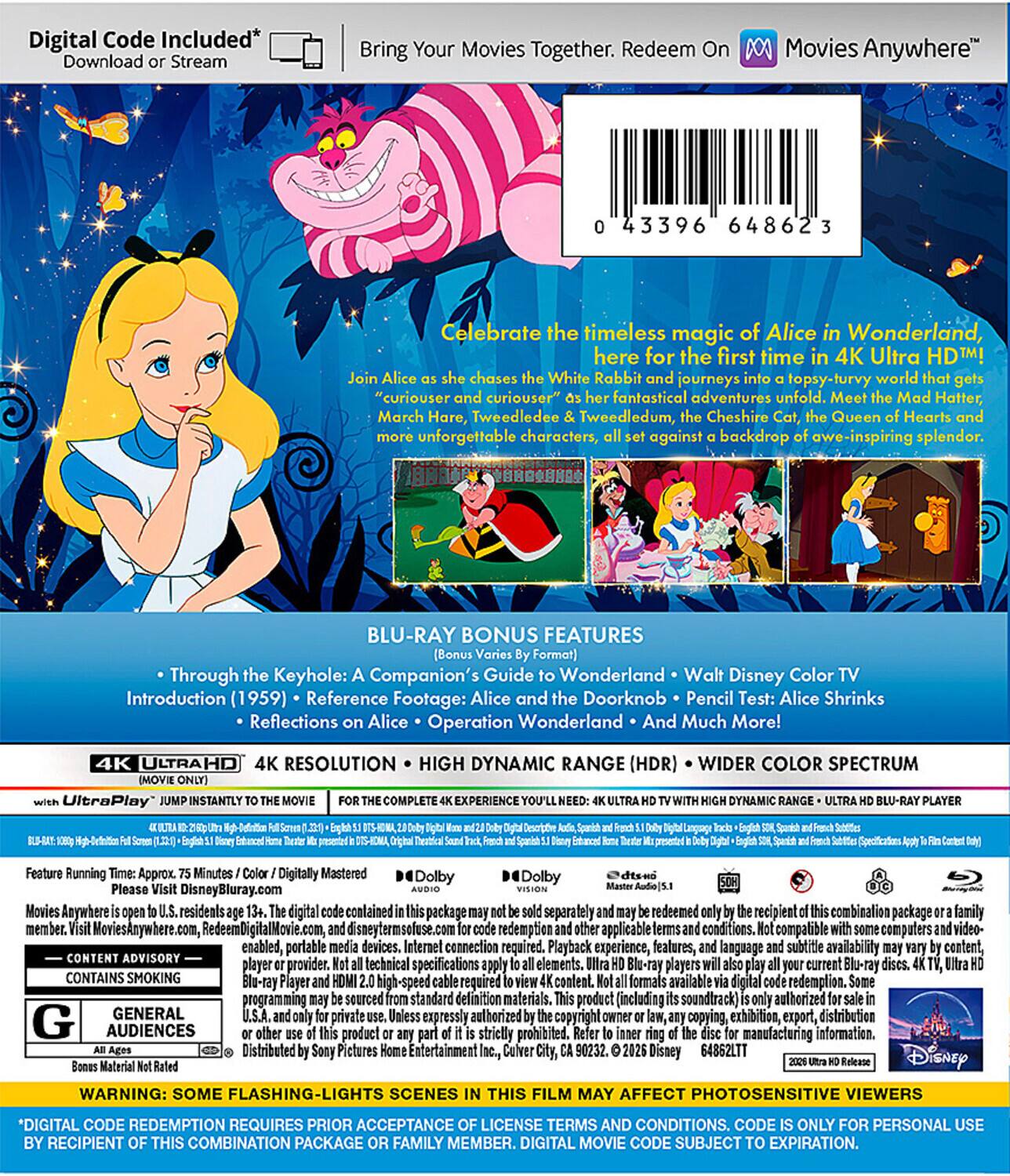 Alt View 1. Alice in Wonderland   - 4K Blu-Ray.