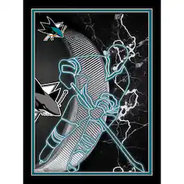 Fan Creations - San Jose Sharks 12'' x 16'' Framed Neon Player Print - Black