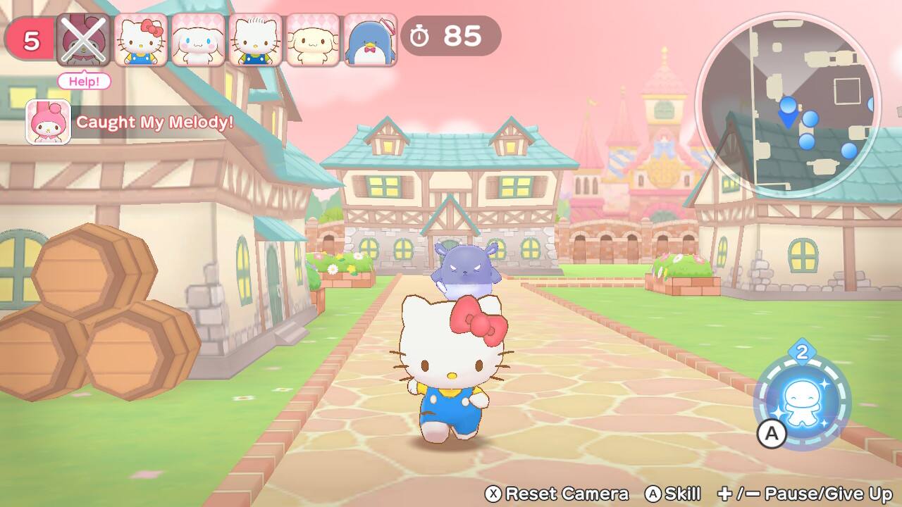 5 X Help!  
85 Caught My Melody!  
R 2 A x Reset Camera A Skill + /- / - Pause/Give Up