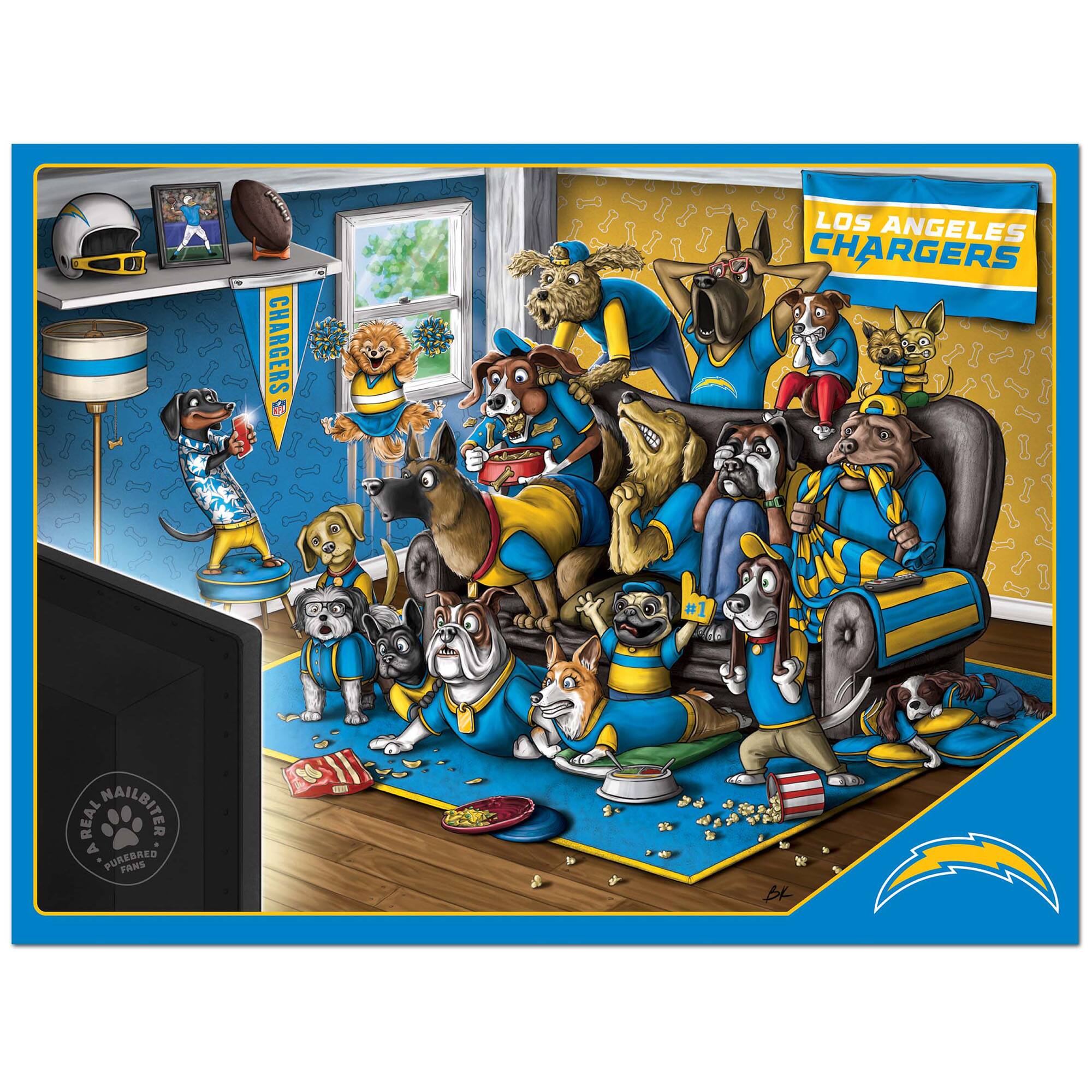 CHARGERS LOS ANGELES CHARGERS  
A REAL NAILBITER A PUREBRED FANS