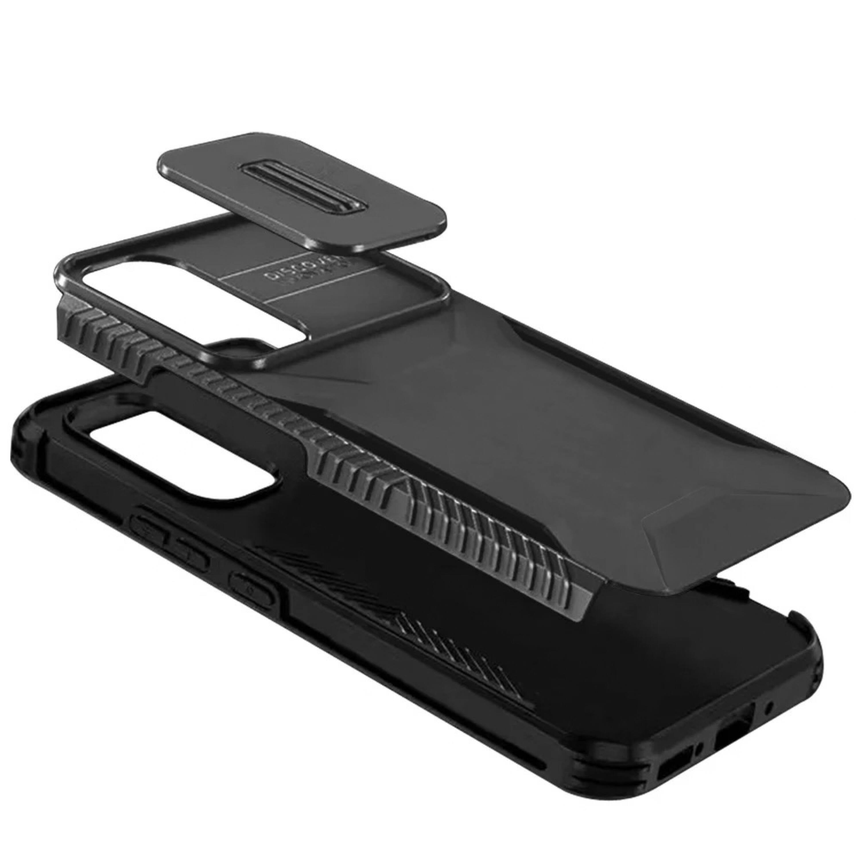 Kitcheniva Rugged Side Grip Sliding Lens Cover Phone Case With Tempered ...