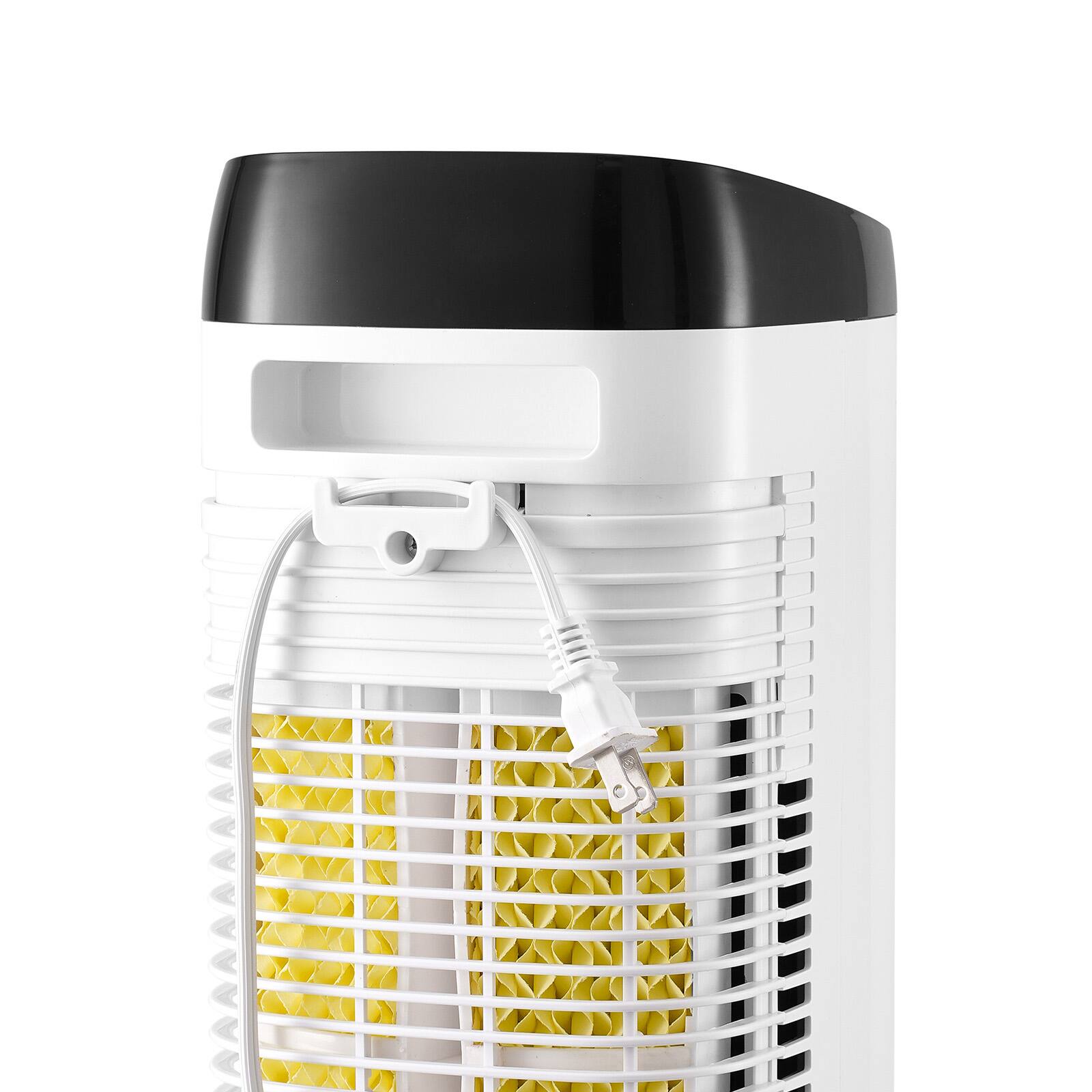 Alt View 2. HOMLUX - 40" Oscillating White Tower Fan 24H Timer 23.3 ft/s High Velocity with Remote Control, Filter, Thermostat - White+Black.