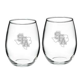 Jardine - Stephen F Austin Lumberjacks 21oz. Two-Piece Stemless Wine Glass Set - Multicolor