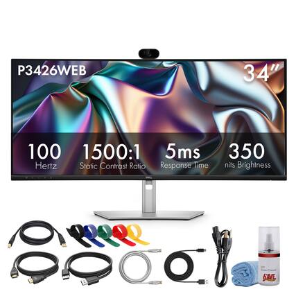 P3426WEB 34" 100Hz 1500:1 Static Contrast Ratio 5ms Response Time 350 nits Brightness