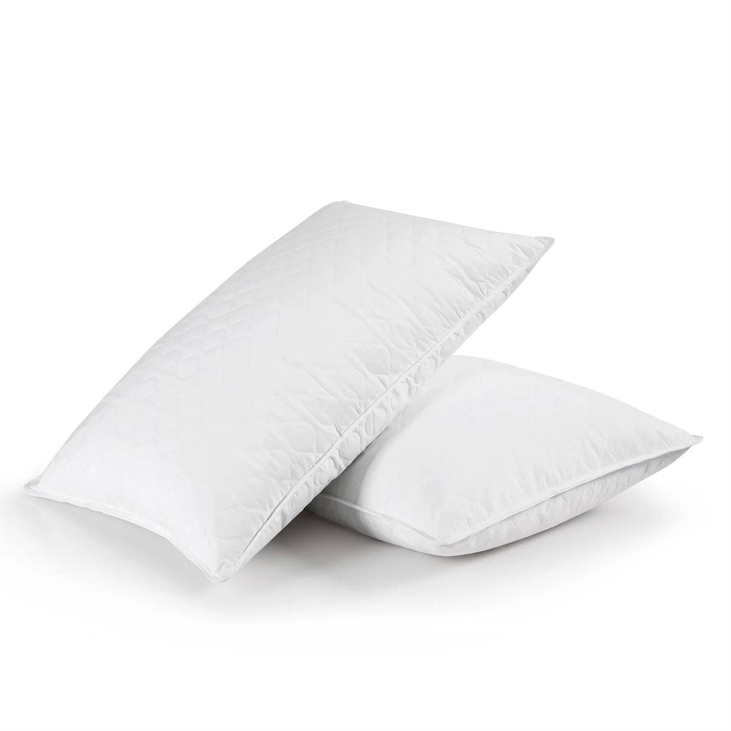 Alt View 1. Hivvago - Set of 2 Machine Washable Down Feather Blend Pillow in King size - White.