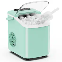 Loheer - Portable Desktop Ice Maker with Movable Handle Fast Countertop Ice Machine Self Cleaning - Black
