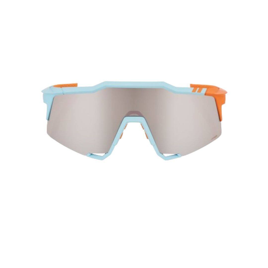 Left. 100% - 100% SPEEDCRAFT Sport Performance Cycling Sunglasses (Soft Tact Two Tone - HiPER Silver Mirror Lens) - N/A.