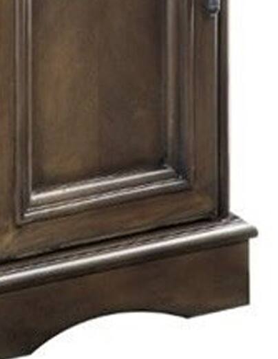 Alt View 3. Manhattan Lane - 1 Cabinet Wooden Side Table with Power Hub and Pull Out Tray - Brown.