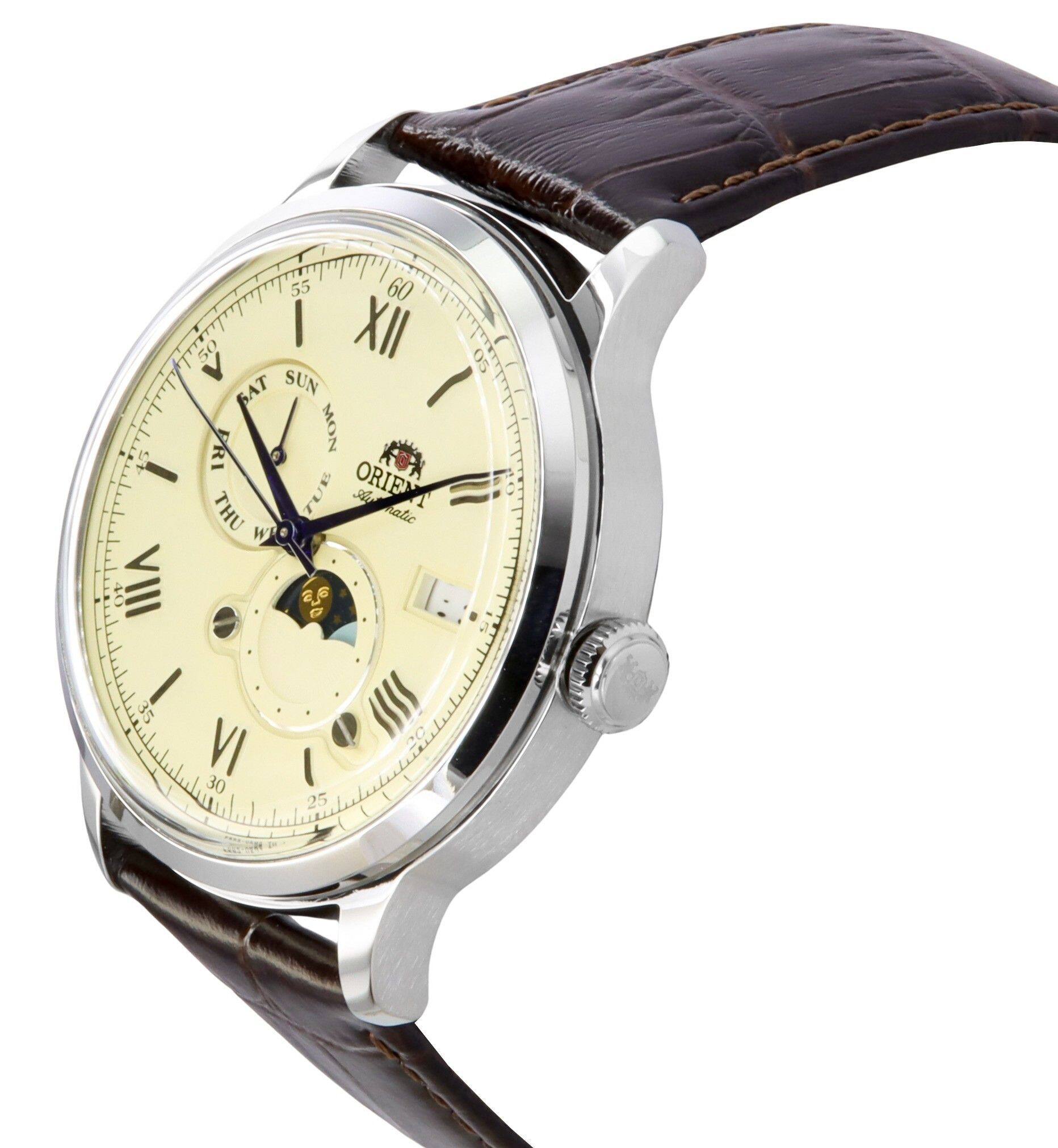 Sure, here is the corrected and grouped text from the image:

- **Brand:** ORIENT
- **Model:** Automatic
- **Days:** SAT SUN MON TUE WED THU FRI
- **Numbers:** 55 60 50 45 40 35 30 25 20 15 10 5
- **Roman Numerals:** XII XI X IX VIII VII VI V IV III II I
- **Additional Text:** htt://www.orientwatch.com