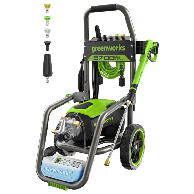 Greenworks - Brushless 2700 PSI 2.3 GPM Max/ 1.2 GPM Electric Pressure Washer - Green price history on PriceWatchPro