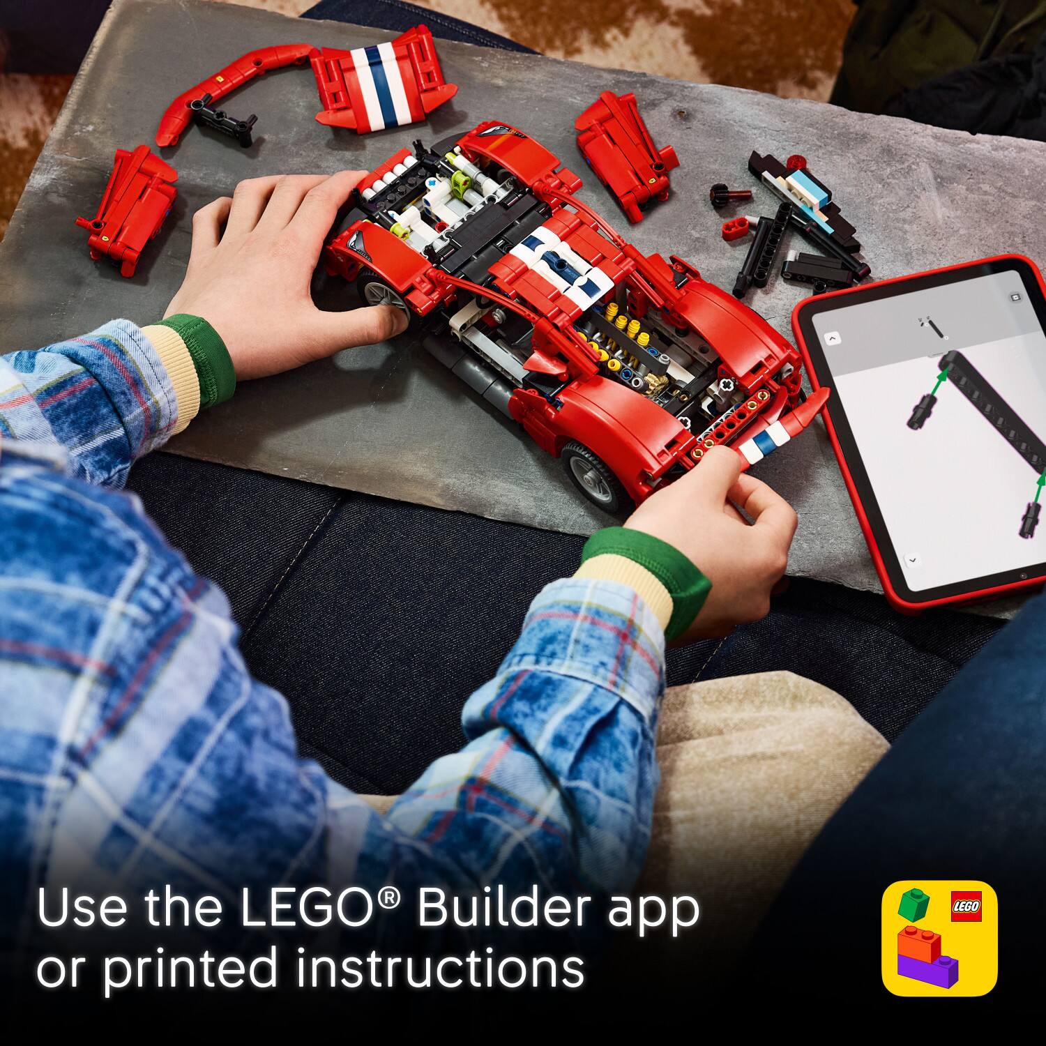 Use the LEGO® Builder app or printed instructions