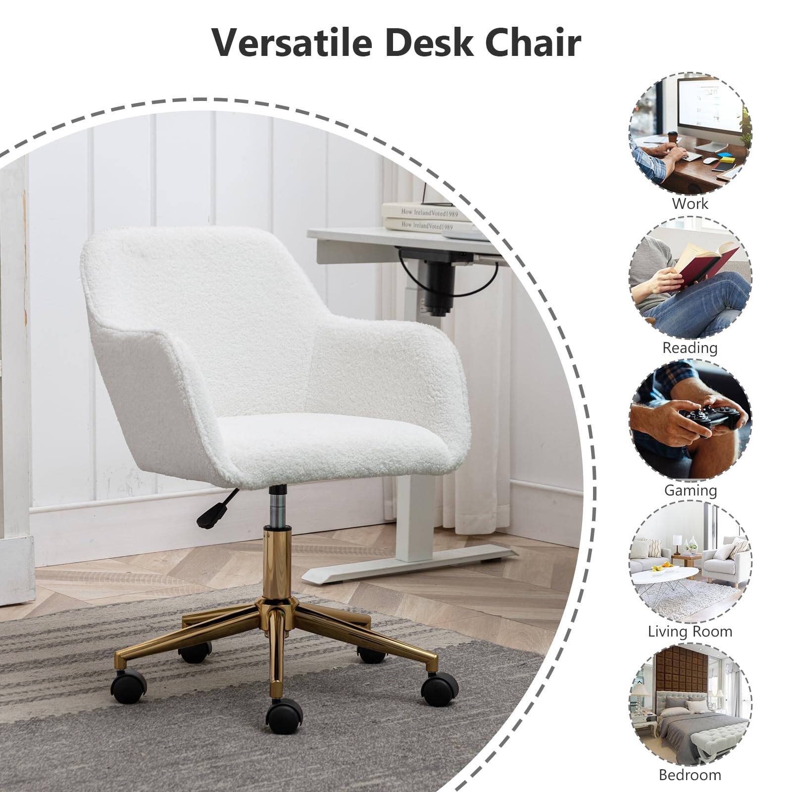 Versatile Desk Chair

- Work
- Reading
- Gaming
- Living Room
- Bedroom