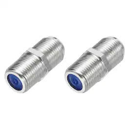 Unique Bargains - 2pcs RG6 Coaxial Connector, F Female to Female, 75 Ohm Nickel Plated, 22x10mm, Blue, for Broadcast, Antenna - Nickel Blue