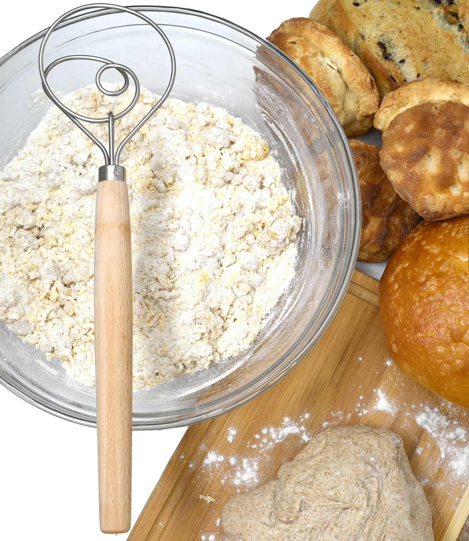 Alt View 2. Norpro - Scandinavian Dough Whisk, 12-Inch - Silver.