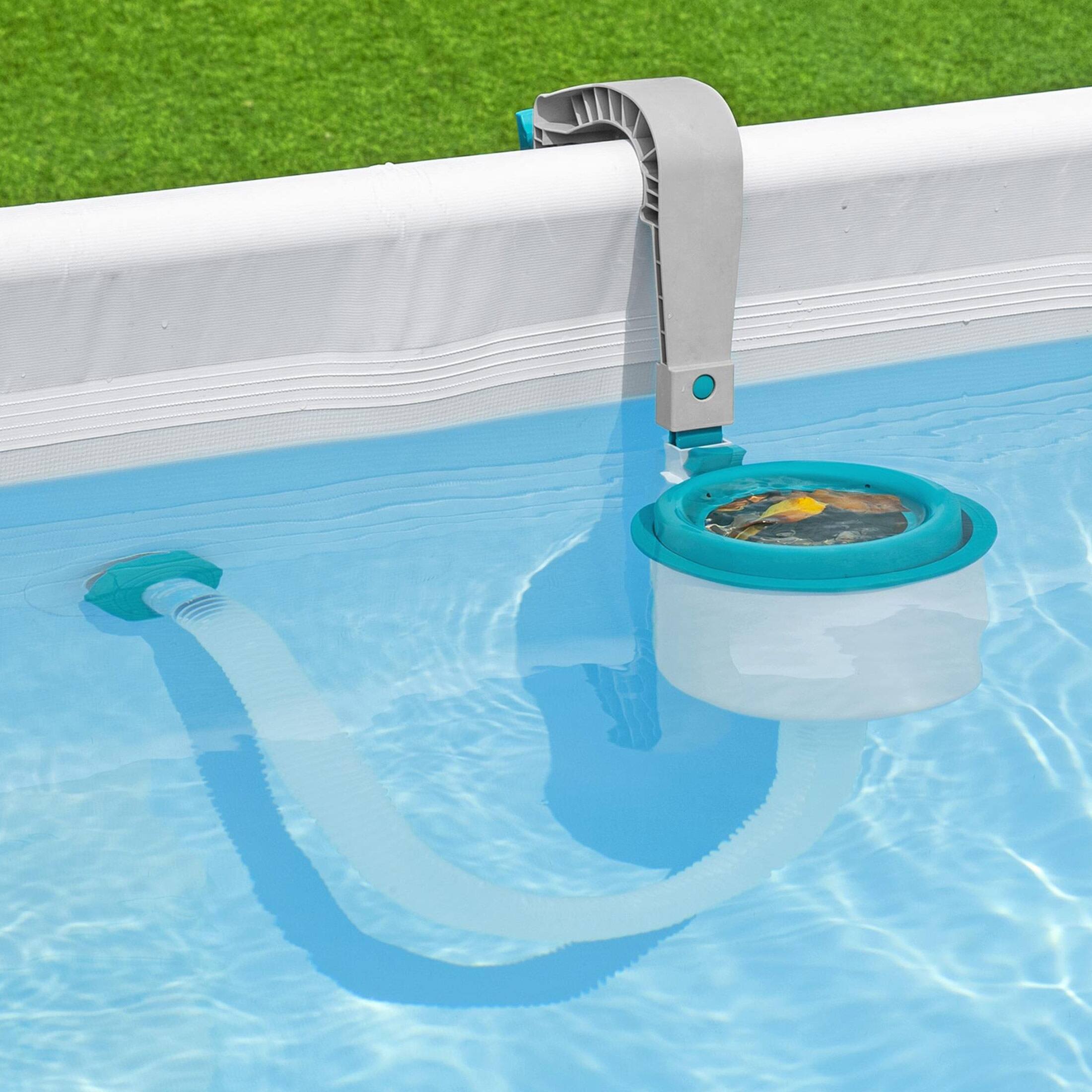 Alt View 6. Bestway - Bestway Flowclear Wall Mounted Automatic Swimming Pool Surface Skimmer, White - White, Blue.