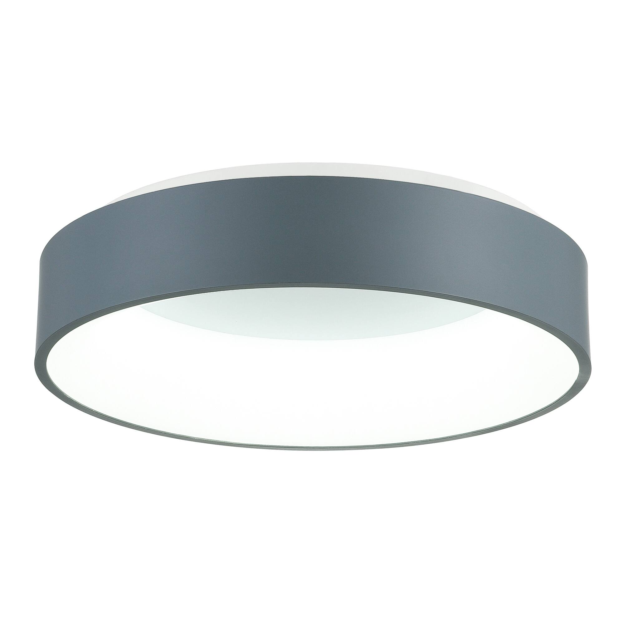 CWI Lighting - Arenal LED Drum Shade Flush Mount With White Finish - Gray