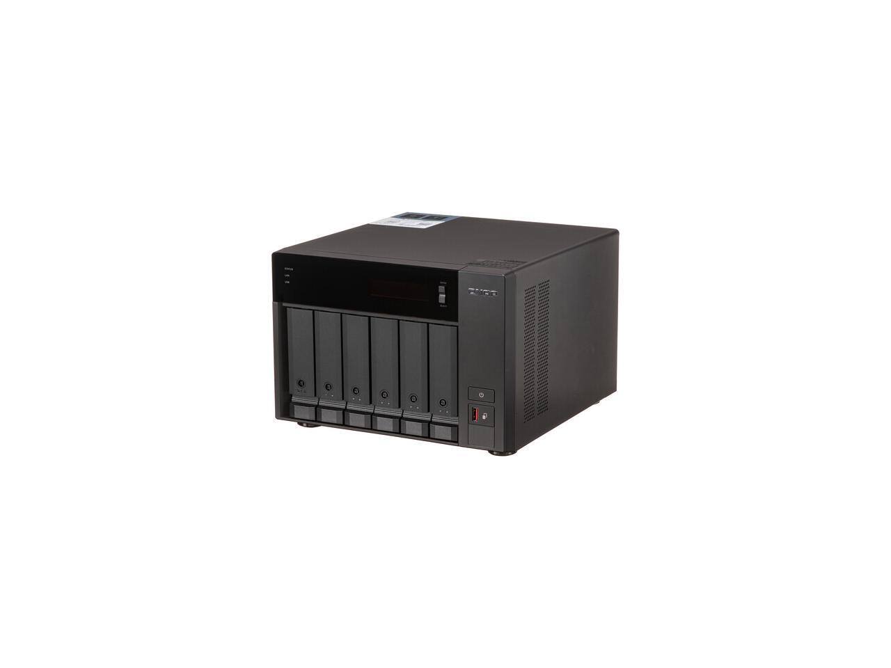 Alt View 3. QNAP - QNAP 6-Bay NAS, Intel i5-12400, 32GB RAM, 6x HDD/SSD, 2x M.2 Gen4, 2x 2.5GbE, HDMI, USB 3.2, 250W PSU.