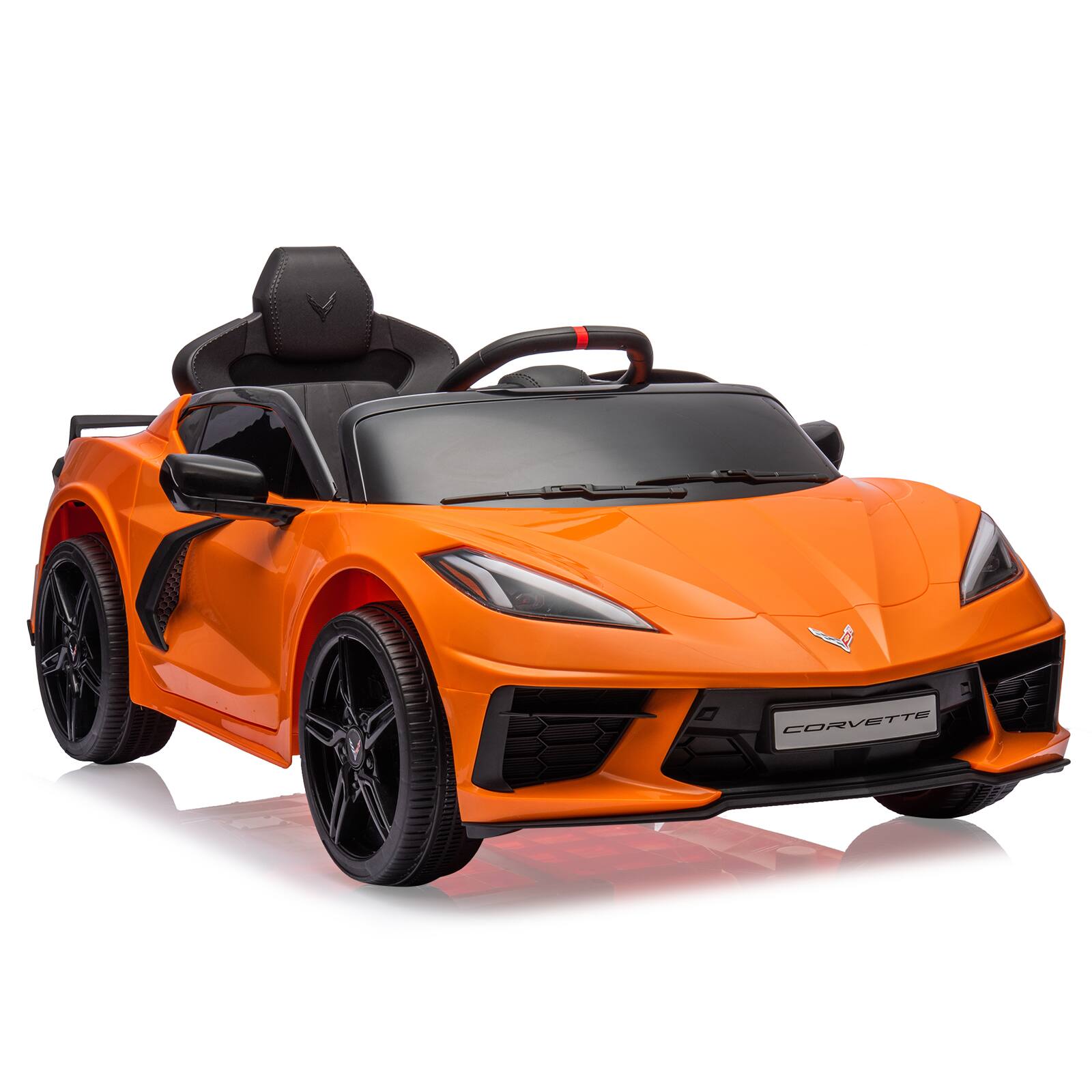 Front. GAOMON - 12V Kids Ride on Car Licensed Corvette Battery Powered Car Toddlers Electric Sports Car Toy with Remote Control, Music - color.
