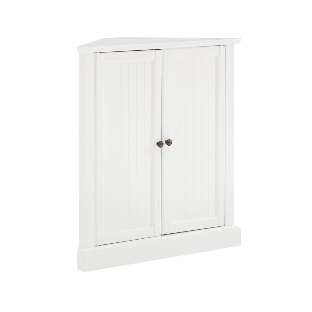 Alt View 7. Crosley Furniture - Shoreline Stackable Corner Kitchen Storage Pantry - White.