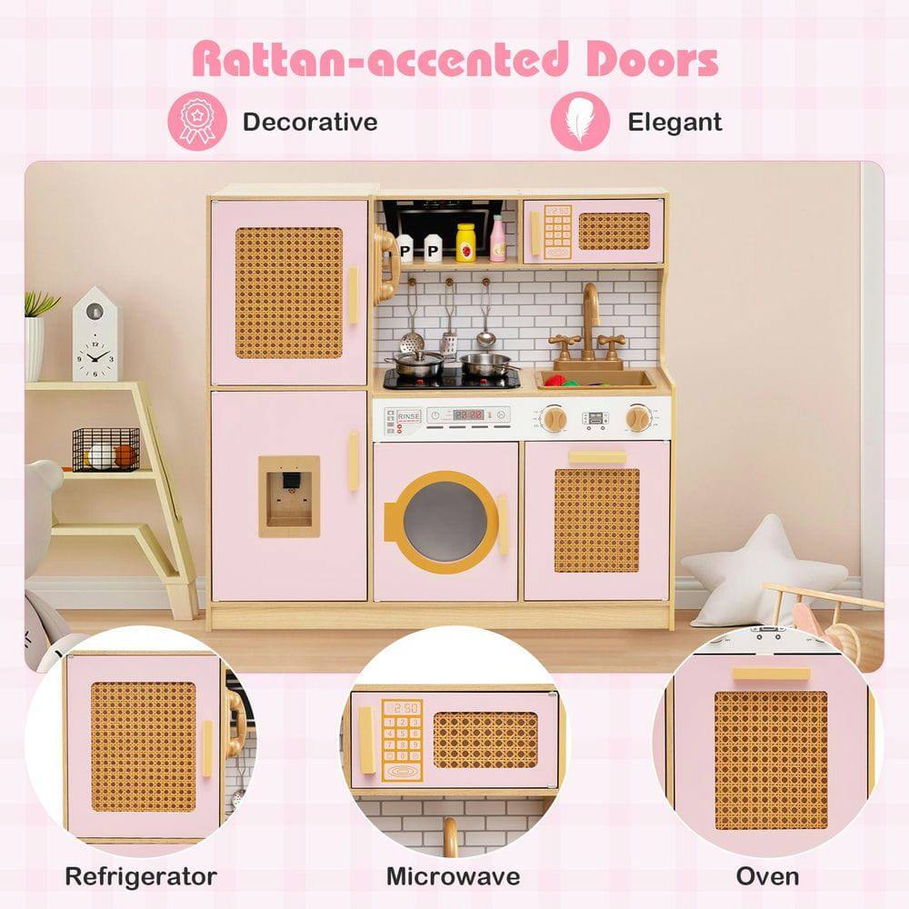 Rattan-accented Doors  
Decorative  
Elegant  

- Refrigerator  
- Microwave  
- Oven