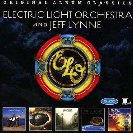 ORIGINAL ALBUM CLASSICS
ELECTRIC LIGHT ORCHESTRA AND JEFF LYNNE
5xCD
LEGACY
A NEW WORLD IN THE SHADE
A NICE MEDIUM
MR. BLUE SKY
TECIC LIGHT ORCHESTRA
LONE WAVE