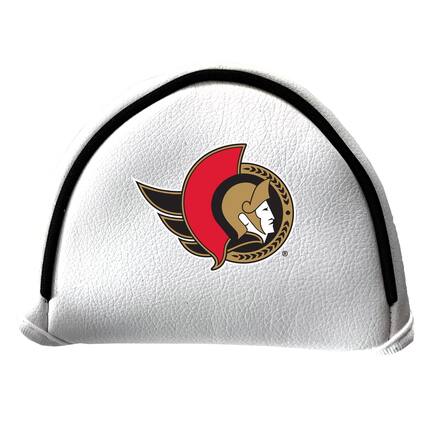 Front. Team Golf - Ottawa Senators Mallet Putter Cover - White.