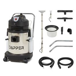 Dapper Supply - Commercial 4-in-1 Wet/Dry Carpet Extractor, 100 PSI, 2.6 Gal. Solution, 5.5 Gal. Recovery Tank - Gray