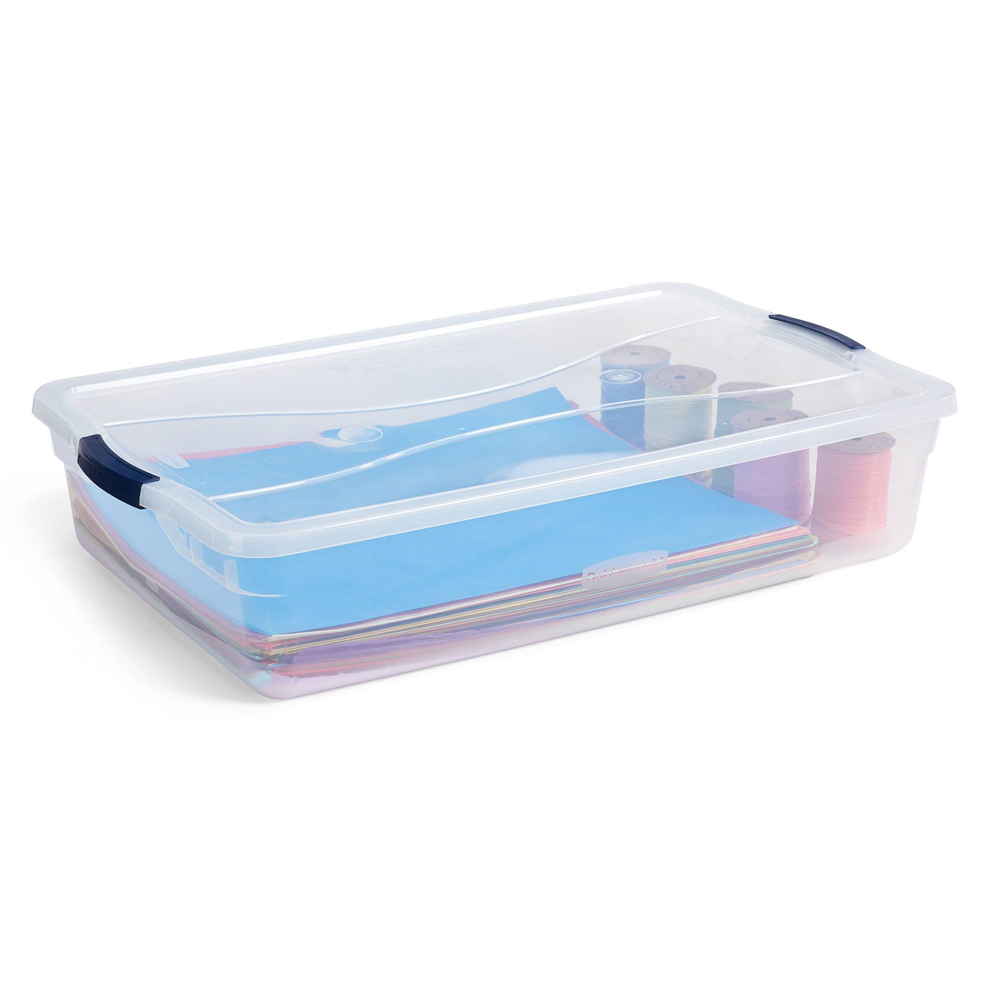 Alt View 1. RubberMaid - Rubbermaid Cleverstore 42 Quart Latching Stackable Storage Tote, Clear (4 Pack).