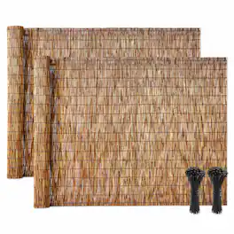 VEVOR - Natural Reed Fencing, 4 ft x 16.4 ft, 2 Pack Decorative Natural Reed Fencing Roll, Decorative Fence for Divider - Brown